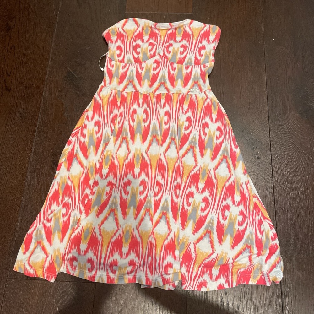 Vintage guess pink strapless mini dress in pink pattern women’s size small